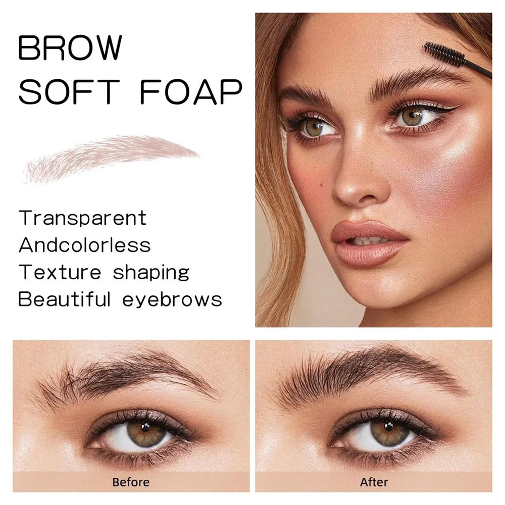 Clear Eyebrow Gel- Eye Brow Gel Eyebrow Styling Wax for Feathery & Fluffy Brows